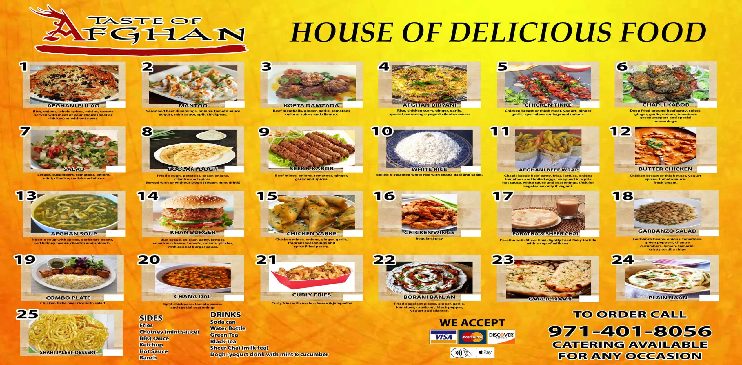 taste of afghan house of delicious food dishes counts to 25